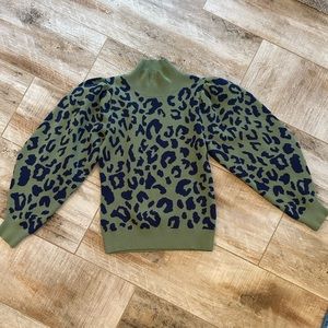 Mock turtleneck, balloon sleeve sweater